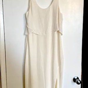 Light, flowy, white strapless dress